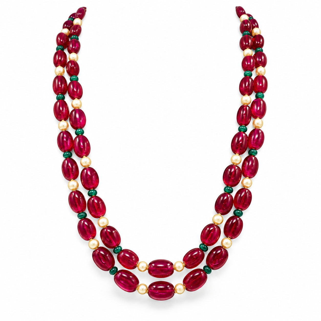 Chatam Ruby Gemstone Necklace